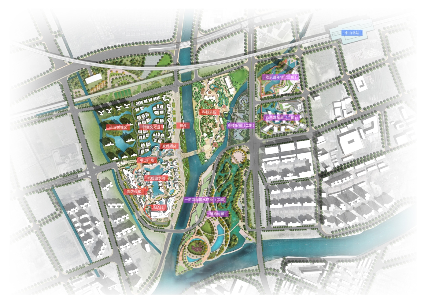 交通图:中山欢乐海岸规划图