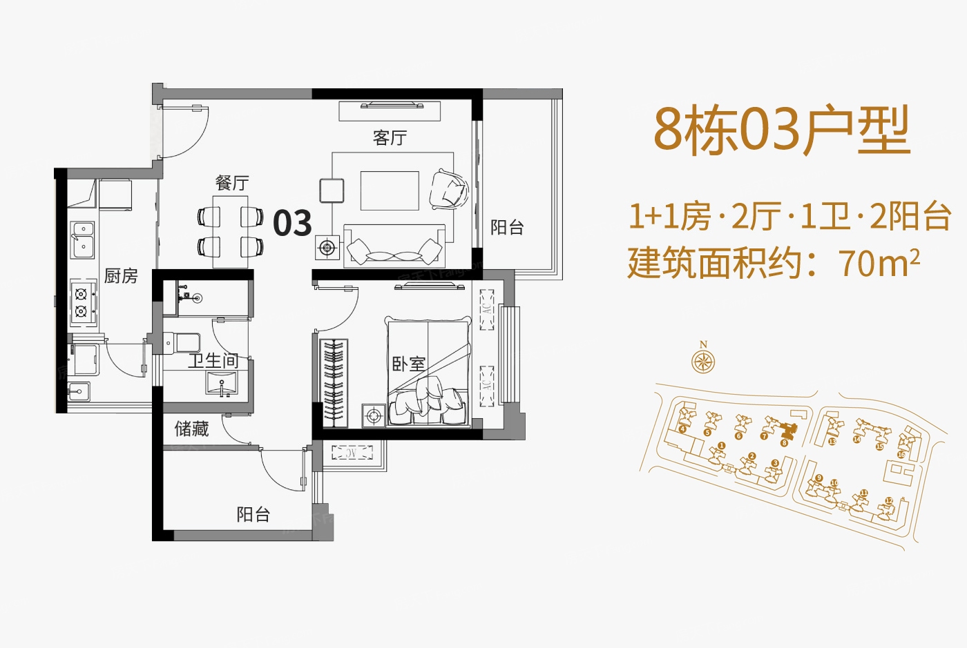 融创御府户型类别:2居,3居,4居户型面积:85.00平方米-138.