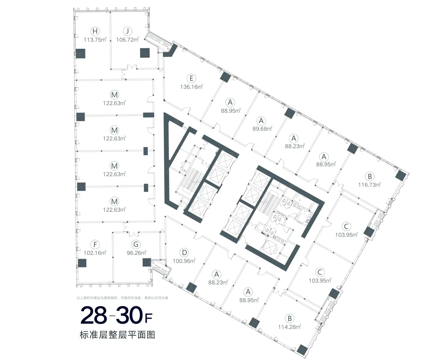 户型图:建面约88.23-136.16平