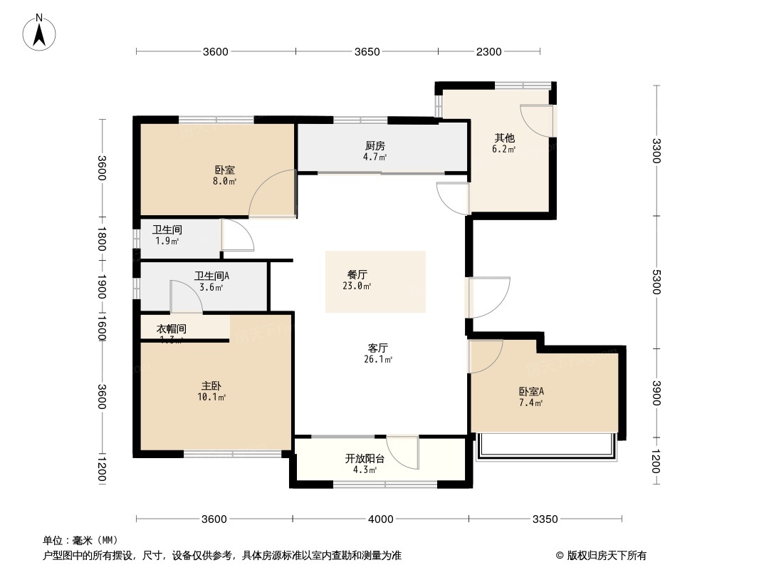 户型图:万科圣丰·翡翠之光3居室户型图