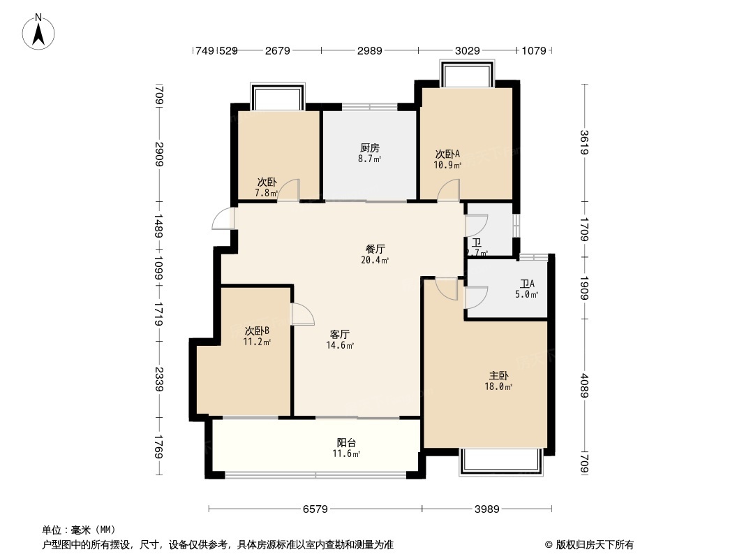 户型图:正荣青云宸院4居室户型图