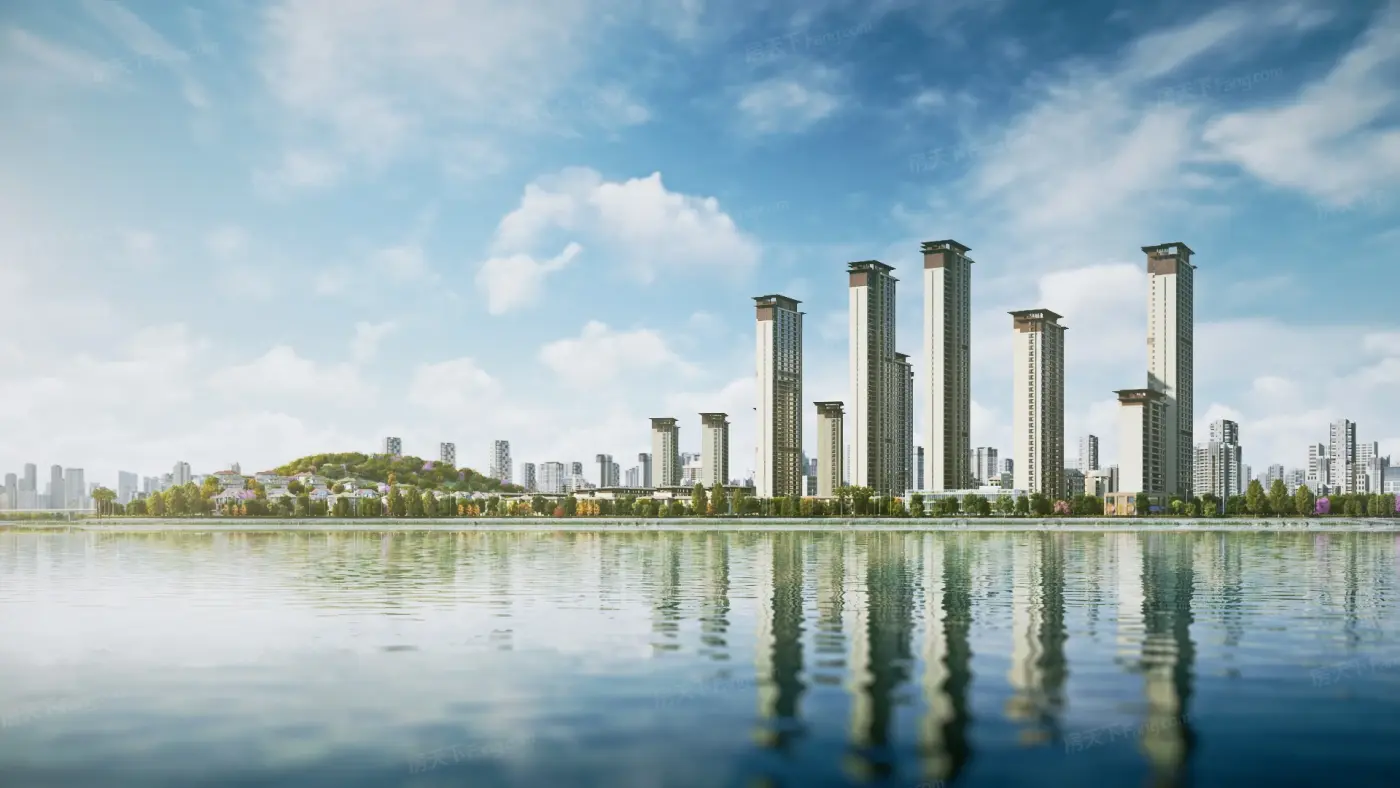 效果图:沿湖效果图