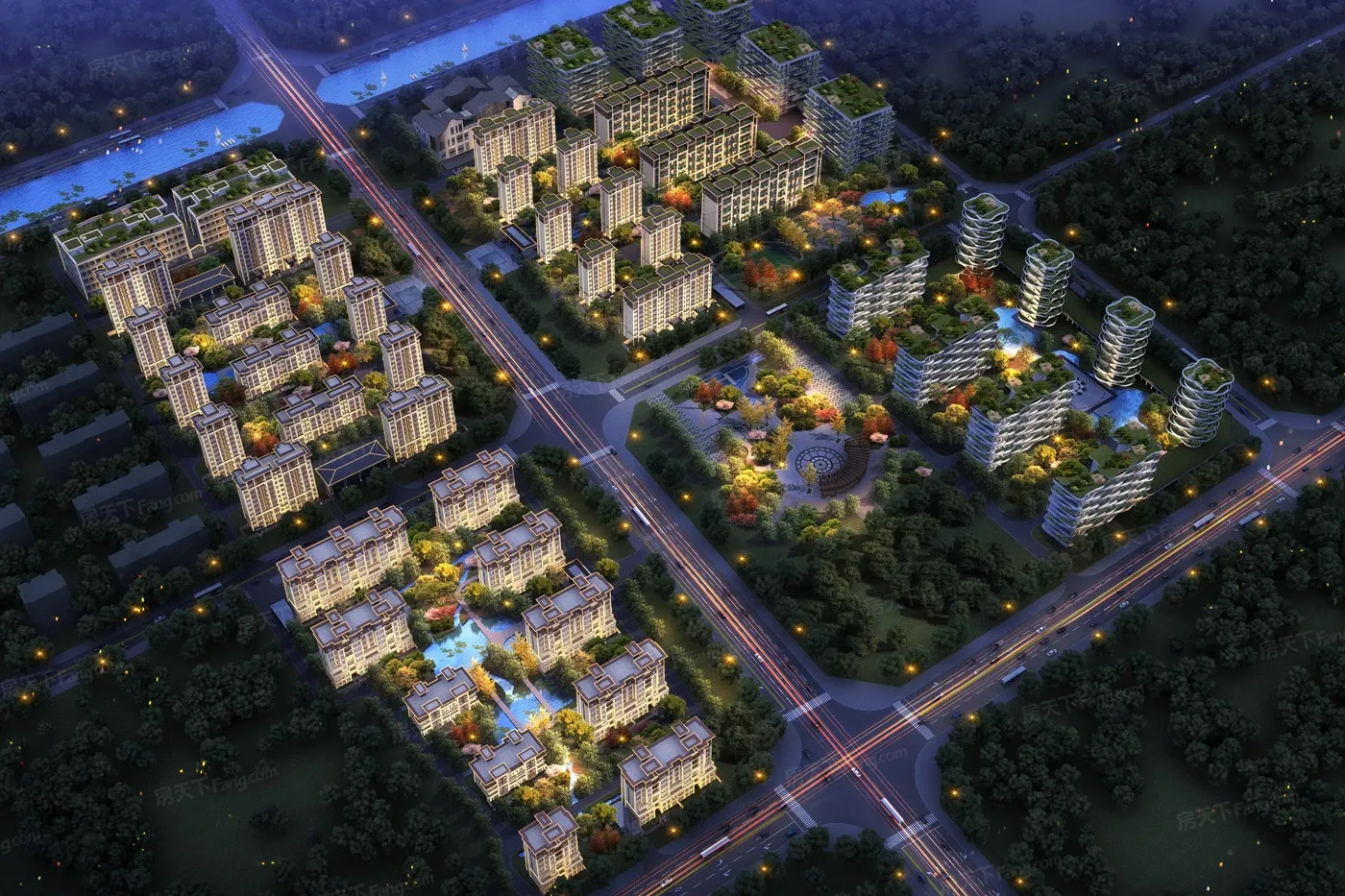 名门·玺府夜景效果图 4