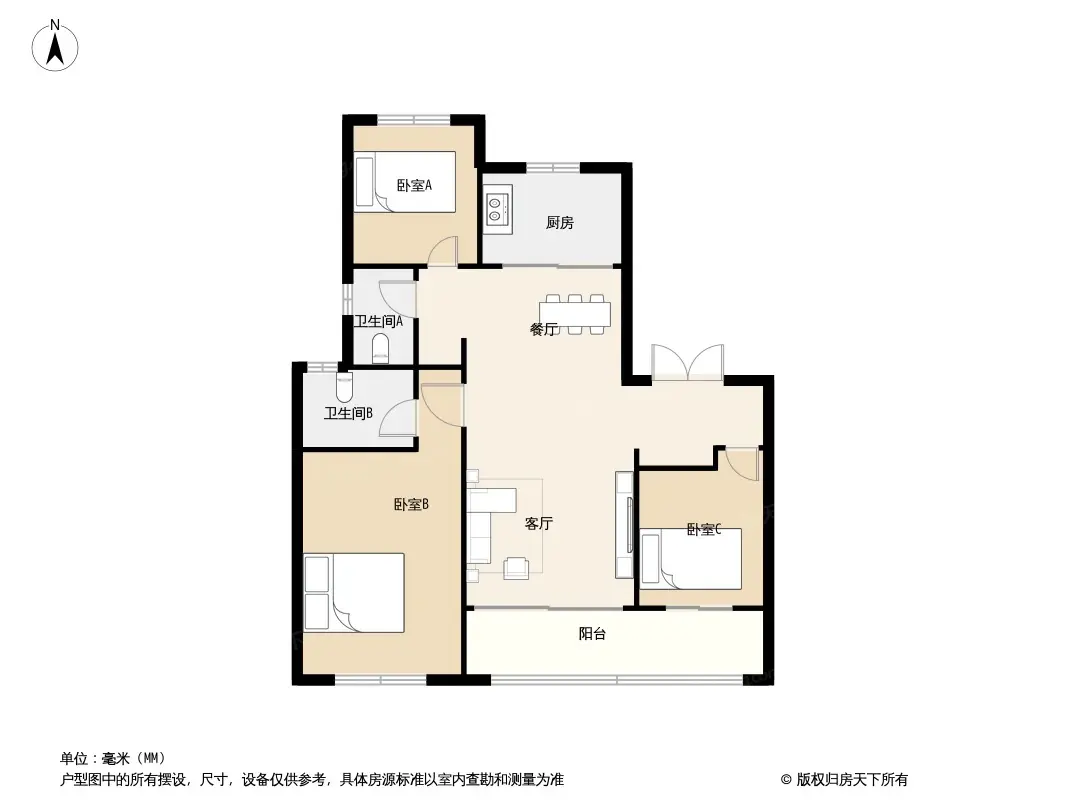 户型图:C户型125㎡