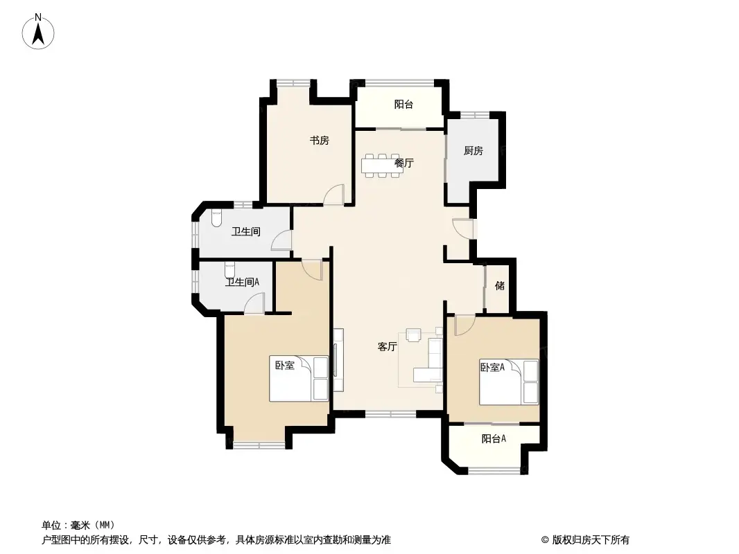 户型图:洋房126㎡