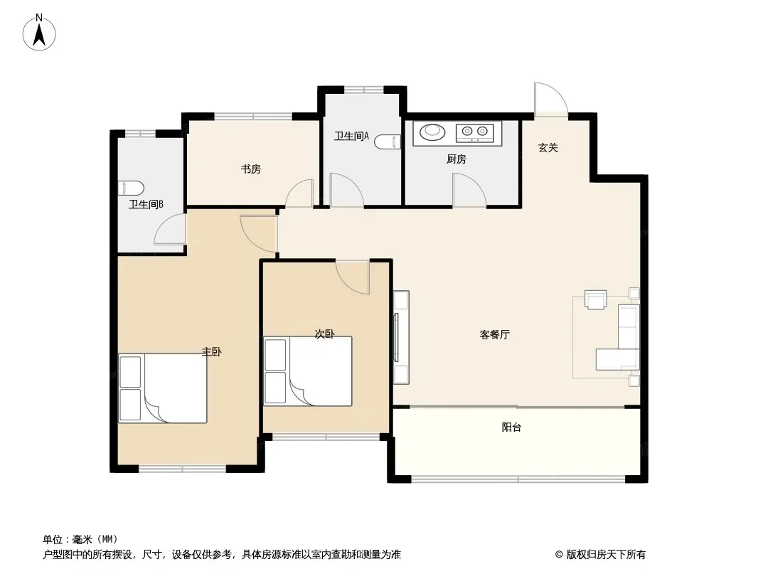 户型图:高层D户型