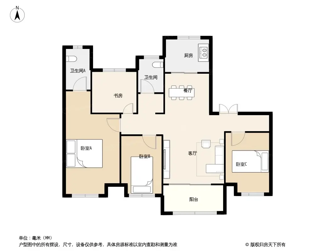 户型图:高层133户型