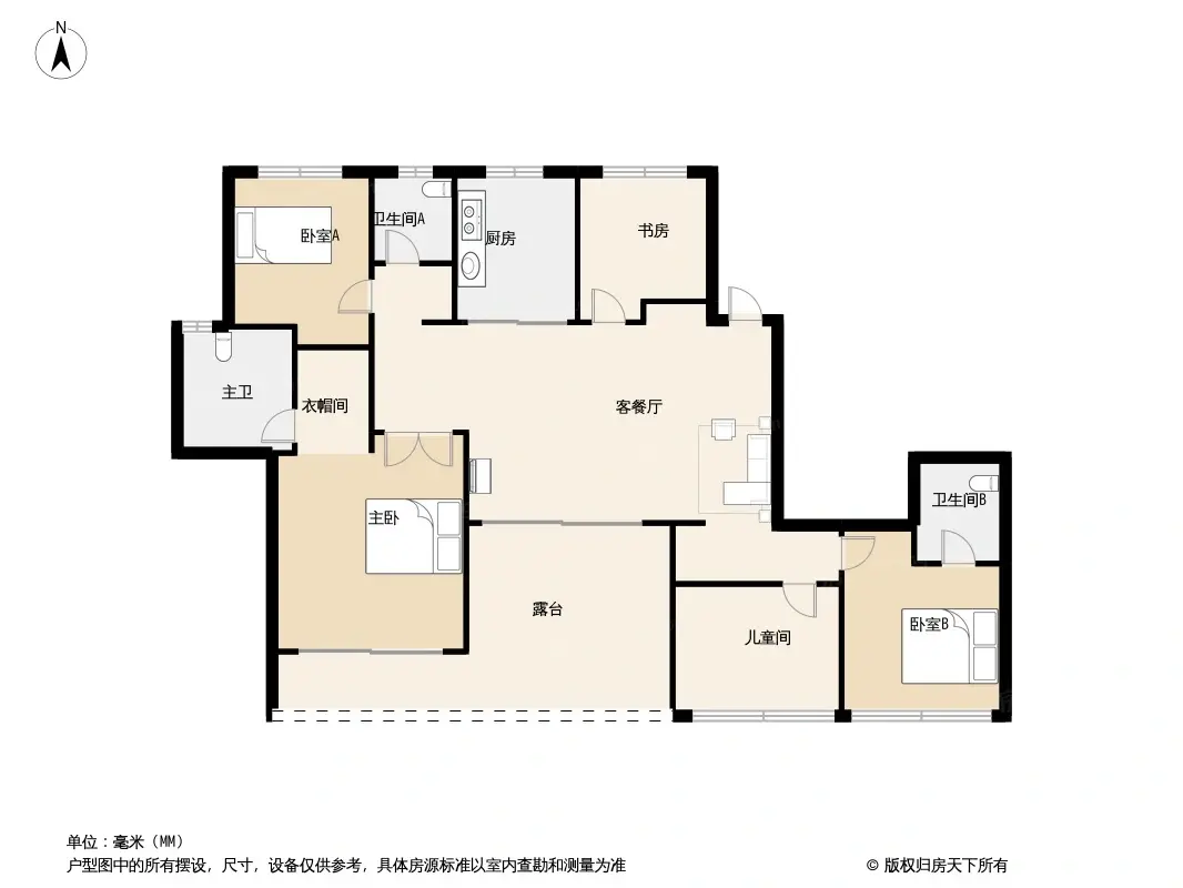 户型图:152平B3户型