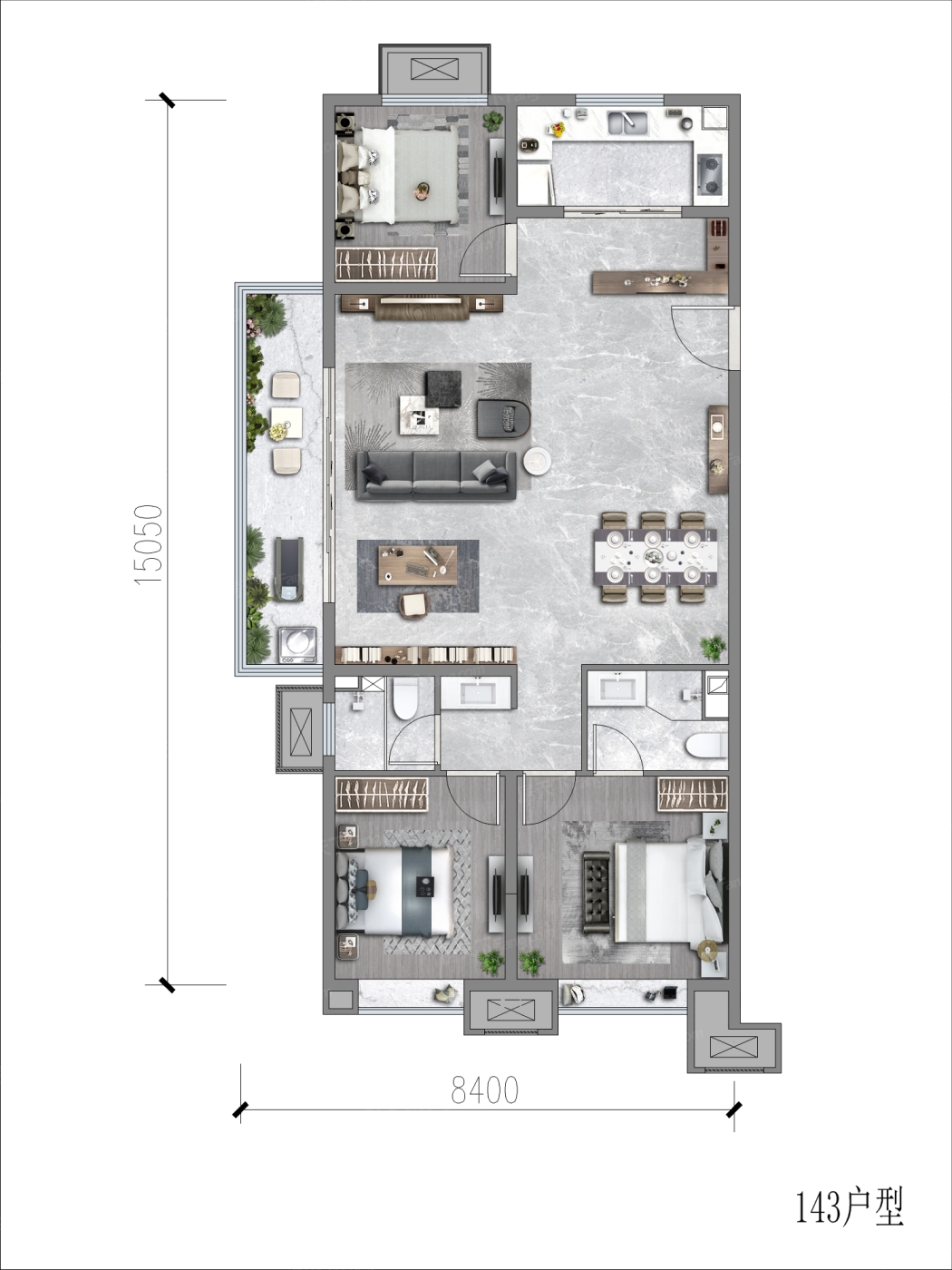 户型图:143㎡户型