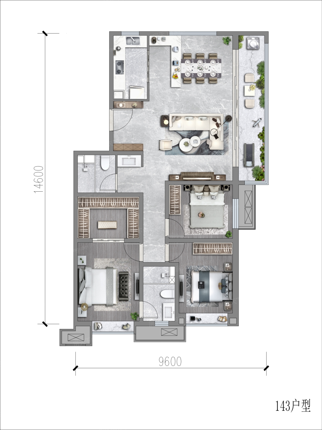 户型图:143㎡户型