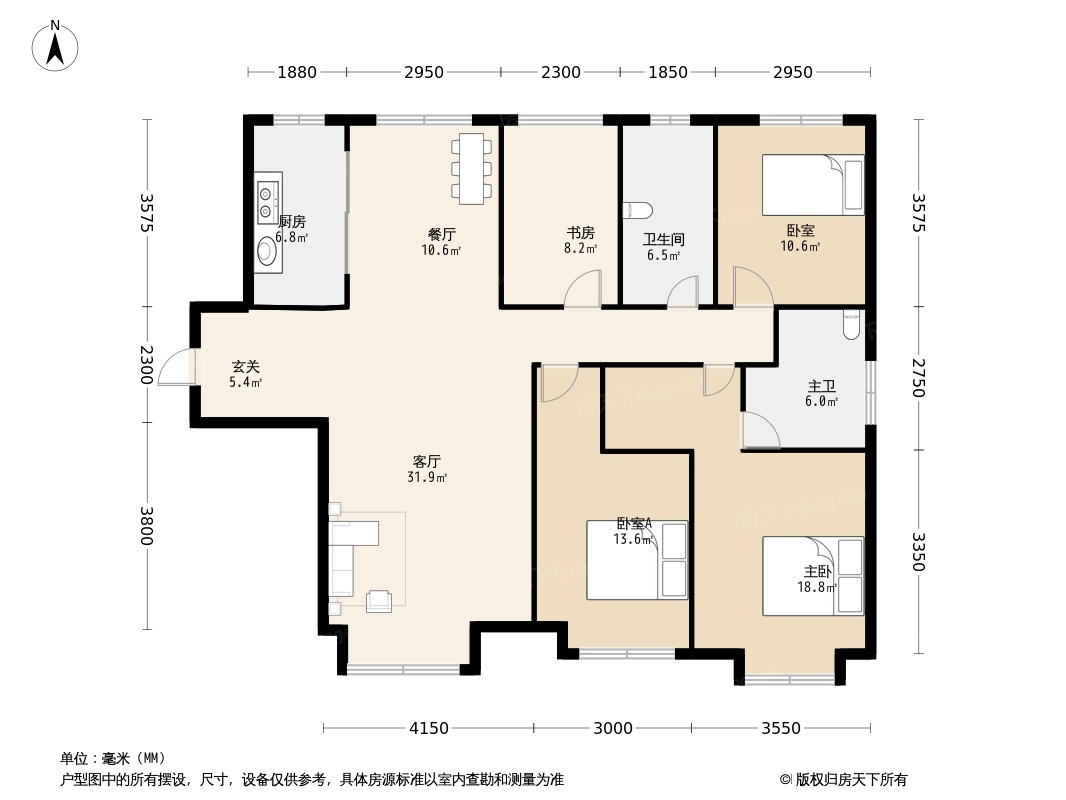 户型图:沈阳金融广场丨金廊公馆4居室户型图