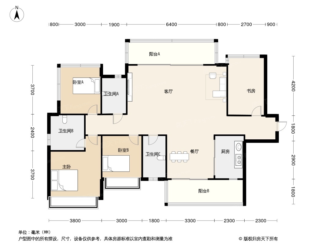 户型图:8幢156㎡