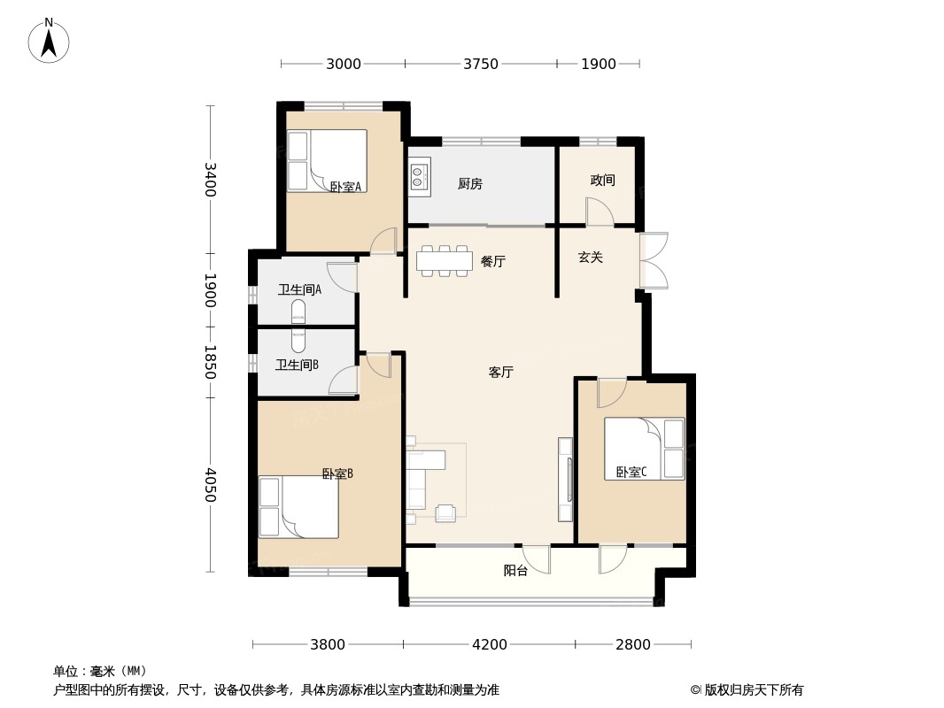 户型图:小高121平