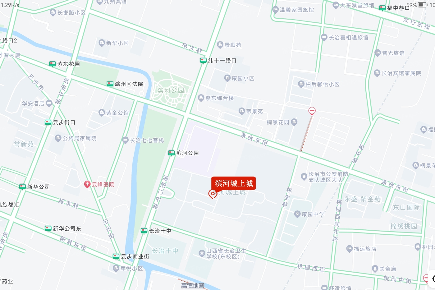 交通图:滨河城上城 电子地图