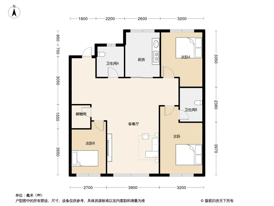 户型图:D户型117㎡