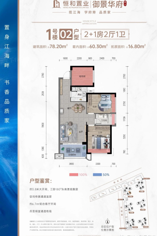 户型图:1号楼02户型