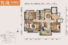 碧桂园荟隽棠4室2厅1厨2卫建面140.00㎡