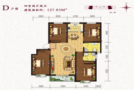 悦庭雅苑4室2厅2厨1卫建面127.83㎡