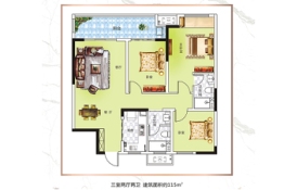 柘城建业春天里3室2厅1厨2卫建面115.00㎡