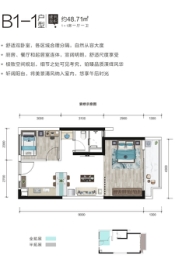 铂悦湾1室1厅1厨1卫建面48.71㎡