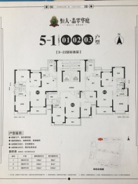 肇庆恒大翡翠华庭3室2厅1厨2卫建面105.00㎡