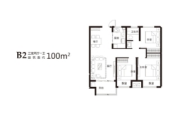 中晟上宾城3室2厅1厨1卫建面100.00㎡