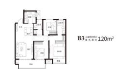 中晟上宾城3室2厅1厨2卫建面120.00㎡