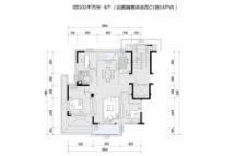 瘦西湖花园C顶层102平米户型