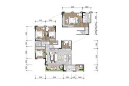 中南海棠集4室2厅1厨2卫建面153.00㎡