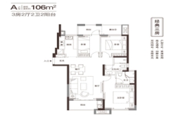 华润中央公园3室2厅1厨2卫建面106.00㎡