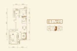 望京花园2室2厅1厨1卫建面88.75㎡