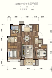 绿地新里栖湖公馆3室2厅1厨2卫建面120.00㎡