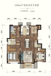 绿地新里栖湖公馆4室2厅1厨2卫建面130.00㎡