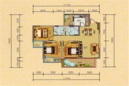 城南6号2室2厅1厨2卫建面109.00㎡