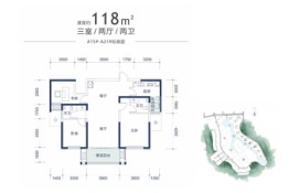 长房半岛蓝湾金街ONE3室2厅1厨2卫建面118.00㎡