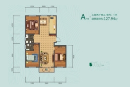 迎宾花园3室2厅1厨2卫建面127.94㎡