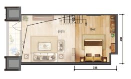 中天国际1室3厅1厨1卫建面73.00㎡