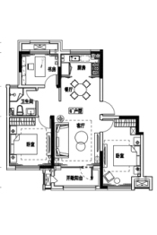 高实景苑3室2厅1厨1卫建面100.00㎡