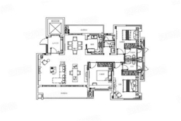 三盛璞悦滨江4室2厅1厨3卫建面131.00㎡