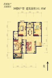 龙湖新区3室2厅2卫建面141.95㎡