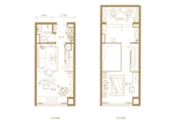 昆仑府2室2厅1厨1卫建面41.00㎡