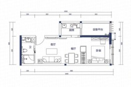 绿地总部中心1室2厅1厨1卫建面51.70㎡