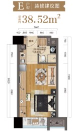 建工·嘉寓1室1厨1卫建面38.52㎡