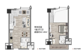 中州臻品民宿1室2厅1厨2卫建面42.00㎡