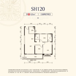 碧桂园十里江湾3室2厅1厨2卫建面125.00㎡