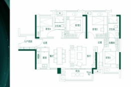 万科金域蓝湾二期4室2厅1厨2卫建面116.00㎡