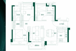 万科金域蓝湾二期2室2厅1厨2卫建面93.00㎡