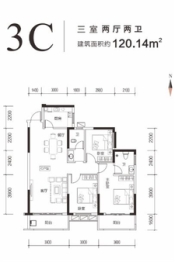 和立星雅苑3室2厅1厨2卫建面120.14㎡