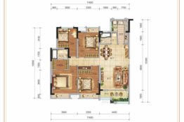 香满庭4室2厅1厨2卫建面128.00㎡