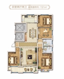 诚泰金润世家4室2厅4厨2卫建面151.00㎡